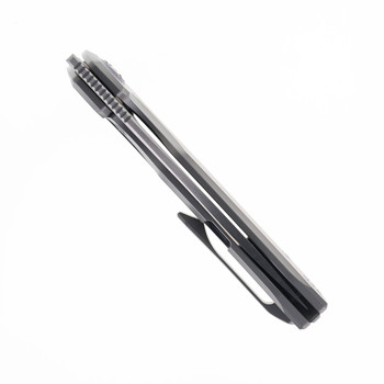 Kunwu TAO II Folding Knife Orange Peel Titanium Handle Vanax Drop Point Plain Edge K703T-2