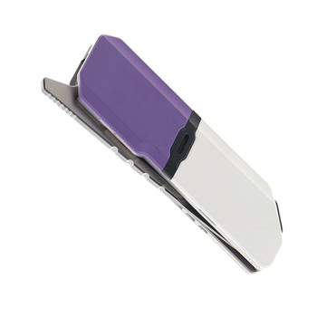 Maxace Capsule Pocket Knife Cerakote Purple/WhiteTitanium Handle M398 Blade MM49-1-C