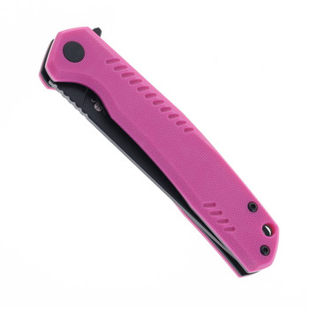 Klaken Knives Flint Folding Knife Magenta G10 Handle 14C28N Plain Black Blade J336-Flint-Magenta