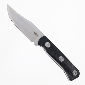 TwoSun Fixed Blade Knife Black Micarta Handle D2 Plain Edge Stonewash Finish TS613