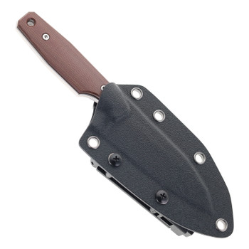 TwoSun Fixed Blade Knife Brown Micarta Handle D2 Plain Edge Stonewash Finish TS616