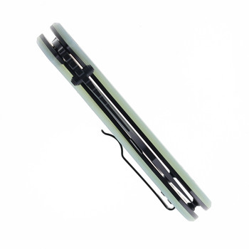 Klaken Knives Specter Folding Knife Jade G10 Handle D2 Plain Black Blade K01-Specter-Jade