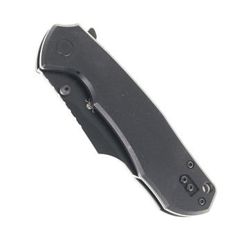 Klaken Knives Specter Folding Knife Black G10 Handle D2 Plain Black Blade K01-Specter-Black