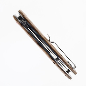 Klaken Knives Ravenor Folding Knife Zebra Wood Handle Damascus Plain Edge J337-Ravenor-Zebra