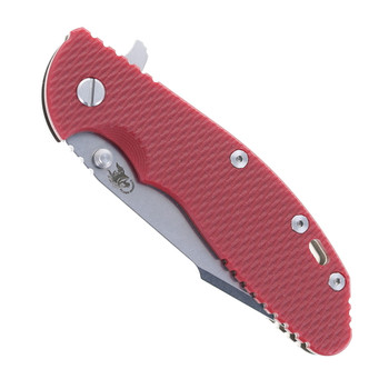 Hinderer Knives XM-24 Harpoon Spanto Blade Folding Knife Red G10 Stonewashed Bronze Titanium Handle Stonewashed S45VN Blade