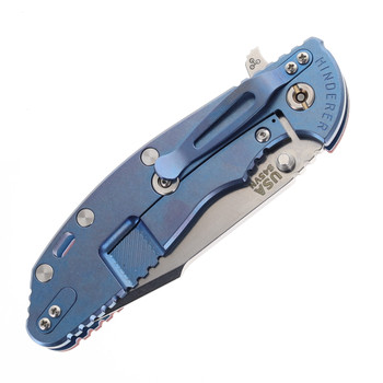 Hinderer Knives XM-24 Harpoon Spanto Blade Folding Knife Red G10 Stonewashed Blue Titanium Handle Stonewashed S45VN Blade