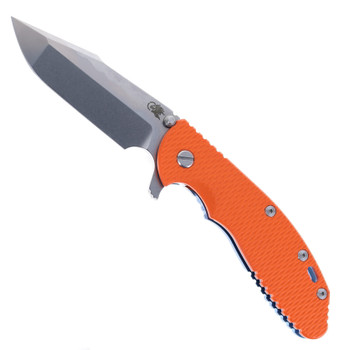 Hinderer Knives XM-24 Harpoon Spanto Blade Folding Knife Orange G10 Stonewashed Blue Titanium Handle Stonewashed S45VN Blade