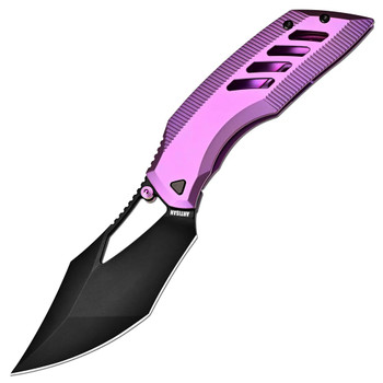 Artisan Cutlery Dark Wing Folding Knife Purple Titanium Handle S35VN Plain Edge Black PVD Finish 1887G-BPU