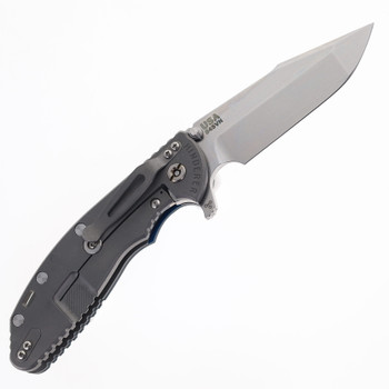 Hinderer Knives XM-24 Harpoon Spanto Blade Folding Knife Blue/Black G10 Working Finish Titanium Handle Stonewashed S45VN Blade