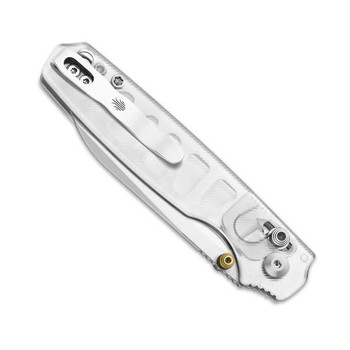 (No Box) Kizer Pokiman CS Folding Knife White Acrylic Handle AEB-L Sheepsfoot Plain Edge Satin Finish V3789A5