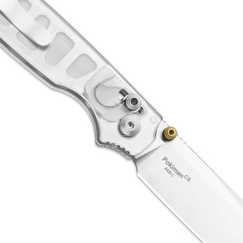 (No Box) Kizer Pokiman CS Folding Knife White Acrylic Handle AEB-L Sheepsfoot Plain Edge Satin Finish V3789A5