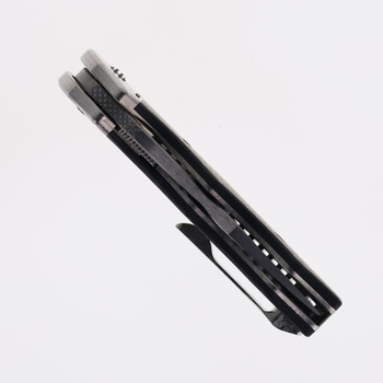 Yan Knives GTC Cabot Folding Knife Carbon Fiber w/ Crystal Titanium Bolster DLC Hardware S90V Blade