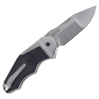 Yan Knives GTC Cabot Folding Knife Carbon Fiber w/ Crystal Titanium Bolster DLC Hardware S90V Blade