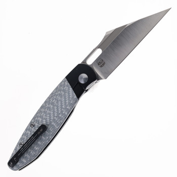 Tuya Knife Brian Edmonson BE Seaxy Folding Knife Titanium Handle Silvery Carbon Fiber S90V Blade