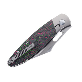 Tuya Knife Brian Edmonson BE Seaxy Folding Knife Titanium Handle Watermelon Camocarbon S90V Blade