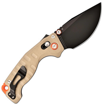 CJRB Doubletap Folding Knife Desert G10 Handle D2 Drop Point Plain Edge Black PVD Finish J1970-BDE