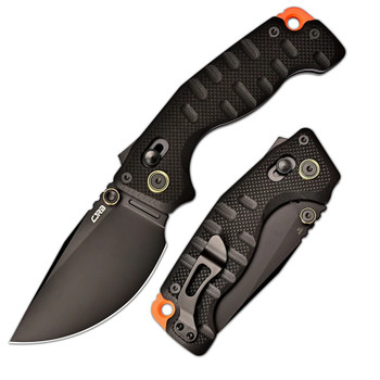 CJRB Doubletap Folding Knife Black G10 Handle D2 Drop Point Plain Edge Black PVD Finish J1970-BBK