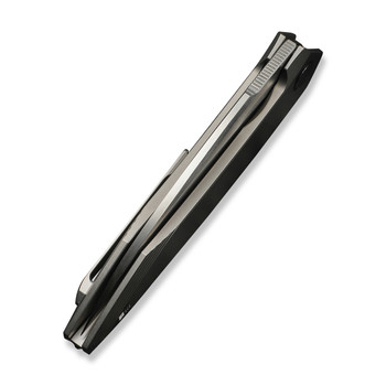 WE Fluxor Folding Knife Gray Titanium Handle M390 Plain Edge Hand Rubbed Satin Finish WE23071-2