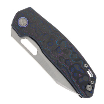 Divo Knives  Growler XL Folding Knife Damtanium Camo Carbon Handle Satin 154CM Blade