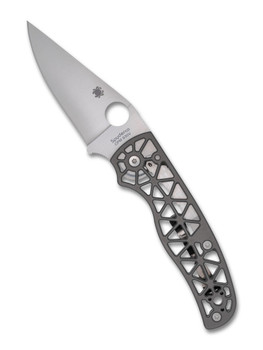 (Collectors Club #23) Spyderco Edgeerati Folding Knife Cut Out Gray Aluminu Handle S30V Blade C266ALP
