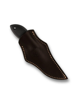 (Collectors Club #23) Spyderco Moran Fixed Blade Knife Black FRN/Kraton Handle Damasteel Plain Edge FB01PGYD