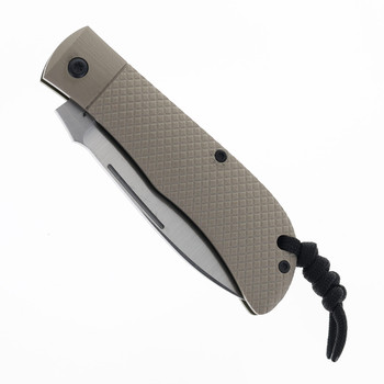 Jack Wolf Ultralight Series Timber Jack Folding Knife FDE G10 Cross Hatch Handle 154CM Plain Edge TIMBE-01-G10-FDE-CH