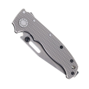 (Custom Black Hardware) Demko AD20.5 Folding Knife Textured Titanium Handle 3V Blade Steel Clip Point