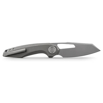 Vosteed Thunderbeast Folding Knife Dim Gray Titanium Handle M390 Reverse Tanto Plain Edge A4302