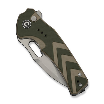 Civivi Vexron Folding Knife Milled Green/Tan G10 Handle 14C28N Plain Edge Stonewash Finish C24066-2