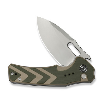 Civivi Vexron Folding Knife Milled Green/Tan G10 Handle 14C28N Plain Edge Stonewash Finish C24066-2