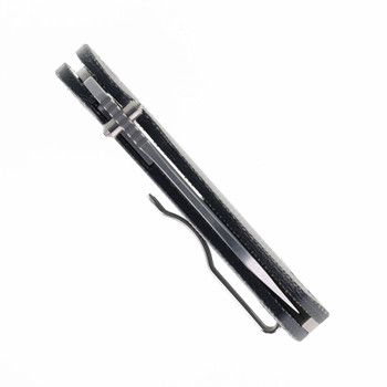 Tempest Knives Microburst Folding Knife Black Micarta Handle Stonewashed 14c28n Blade