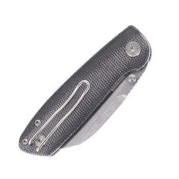 Tempest Knives Microburst Folding Knife Black Micarta Handle Stonewashed 14c28n Blade