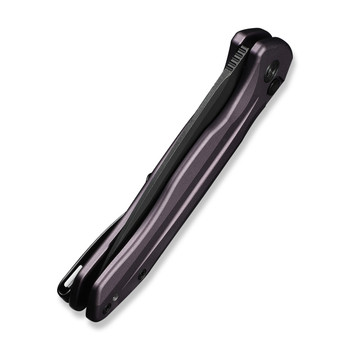 Civivi Button Lock Kitefin Folding Knife Purple Aluminum Handle 14C28N Plain Edge Black Stonewash Finish C24091-3