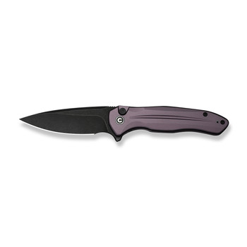 Civivi Button Lock Kitefin Folding Knife Purple Aluminum Handle 14C28N Plain Edge Black Stonewash Finish C24091-3
