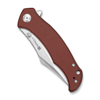 Sencut Tauron Folding Knife Burgundy G10 Handle D2 Plain Edge Satin Finish S25060-2