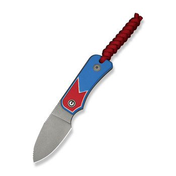 Civivi Baby Banter Fixed Blade Knife Jump Edition Red/White/Blue G10 Handle Nitro-V Plain Edge Gray Stonewash Finish C23045A-1