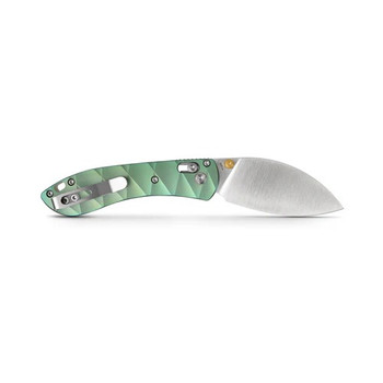 Vosteed Mini Nightshade Folding Knife Green Titanium Handle S35VN Shilin Cutter Plain Edge Satin Finish A0221