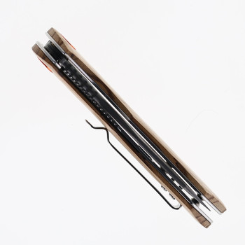 Klaken Knives Folding Knife Zebra Wood Handle Damascus Plain Edge J338-Askael-Zebra