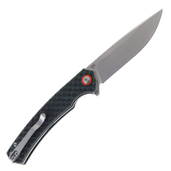 Klaken Knives Folding Knife Black Micarta Handle D2 Plain Edge Stonewash Finish J339-Valdur-Black