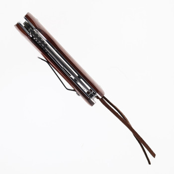 Klaken Knives Folding Knife Red Sandalwood Handle Damascus Plain Edge J355-Dot-Red-Sandwood