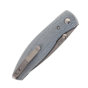Three Rivers ATOM Linerlock Tumbled MagnaCut Blade Blue Denim Micarta 3D Contoured Lizard Skin Scales DLR-ATM-MIC-LS