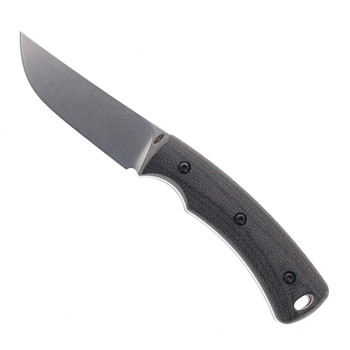 Three Rivers TagAlong Fixed Blade MagnaCut Blade Double Black Micarta Handle Taco Leather Sheath