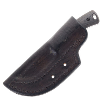 Three Rivers TagAlong Fixed Blade MagnaCut Blade Double Black Micarta Handle Taco Leather Sheath