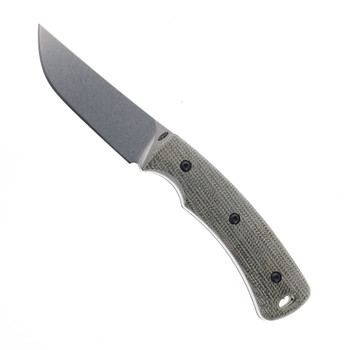 Three Rivers TagAlong Fixed Blade MagnaCut Blade Double OD Green Micarta Handle Taco Leather Sheath