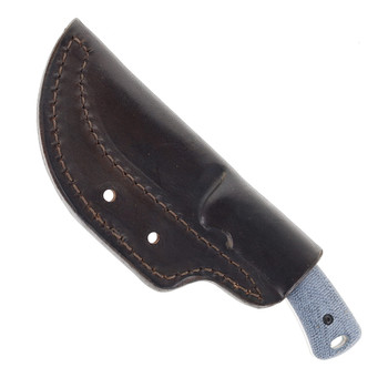 Three Rivers TagAlong Fixed Blade MagnaCut Blade Double Blue Denim Micarta Handle Taco Leather Sheath