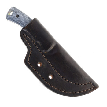 Three Rivers TagAlong Fixed Blade MagnaCut Blade Double Blue Denim Micarta Handle Taco Leather Sheath