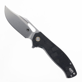 Klaken Folding Knife Black Crushed Carbon Fiber Handle D2 Plain Edge J388-Vapor-Black-Carbon