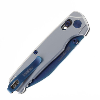 Kershaw Bel Air Folding Knife Raw Aluminum Handle Magnacut Plain Blue Blade KS6105RAWBLU