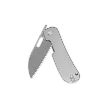(Stiff Detent) Open Box/Returned Discontinued QSP Variant PE Folding Knife Beadblast Titanium Handle 14C28N Plain SW QS154-E