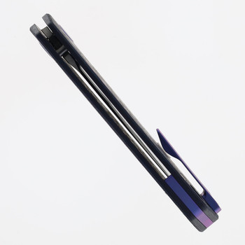 Divo Knives Growler XL Folding Knife Damtanium Camo  Carbon Handle Satin 154CM Blade